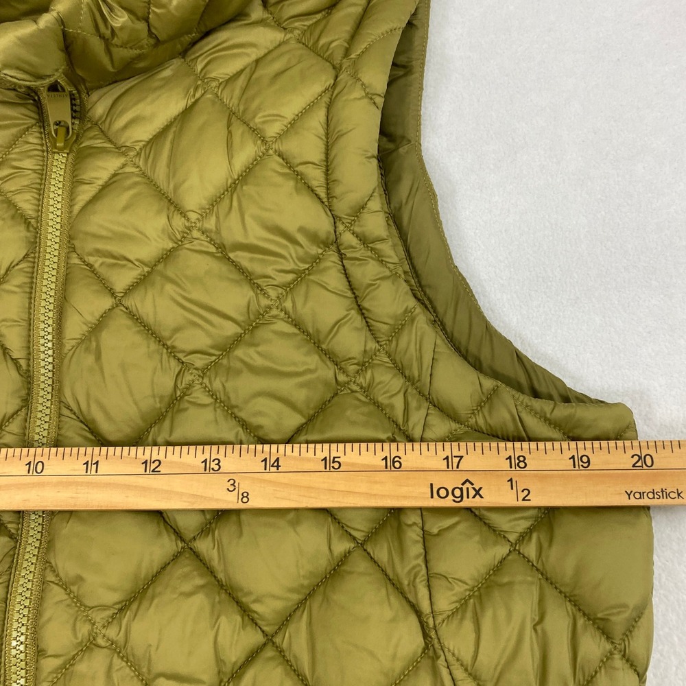 Athleta Vest Women Large Green Quilted Puffer Full Zip Mock Neck Gorpcore Layer - Picture 8 of 9